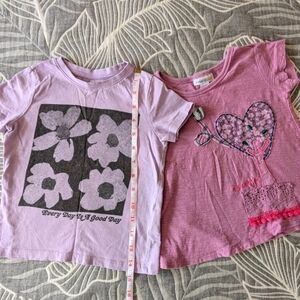 Bundle of 2 Naartije Kids & Cotton on Kids 100% Cotton Girl T-Shirts